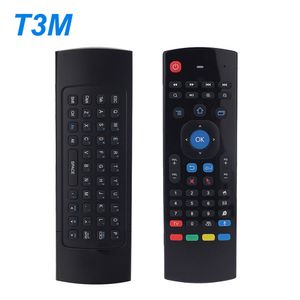 T3m 2.4G Air Mouse Wireless Keyboard 44 IR Lärande MIC Röst Sök efter Android Smart TV Box PK MX3 T3 Fjärrkontroll