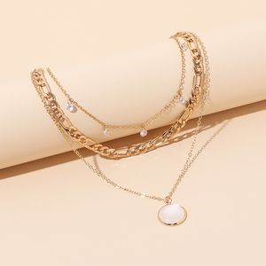 Multi -Layer -Mondstein -Chokers Halsketten Hüfte Hop Anhänger Kristall Goldketten Halskettenkragen Frauen Mode Schmuck Will und Sandy Gift
