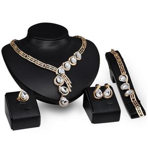 Earrings & Necklace Wholesale 2021 Exquisite Dubai Jewelry Set Luxury Gold Color Big Nigerian Wedding African Beads Costume Design