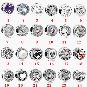 Fine jewelry Authentic 925 Sterling Silver Bead Fit Pandora Charm Bracelets love lipstick pendant beads Safety Chain Pendant DIY beads