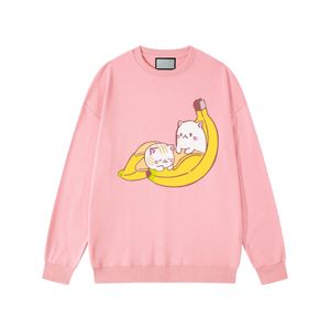 Pullover rosa 2023 Hot Dam Designer Luvtröjor Mode tecknad Höst Vinter Herr Långärmad Luvtröja Pullover Kläder katt Tröjor Tjej