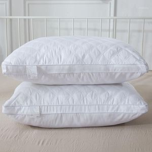 37 белые мягкие перо ткани подушка подушка для сна растягивающаяся шея для спального отеля и домашних принадлежностей к постели1