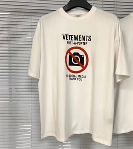 Vetements No T-shirt w mediach społecznościowych Kobiety Antyspołeczne koszulki 1 tag VTM Tops Wysokiej jakości bawełniane koszulki 373