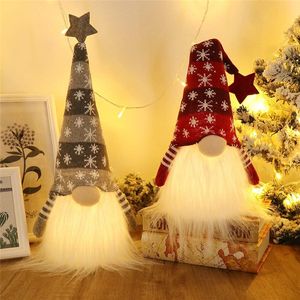 Lighted Christmas Gnome Plush Scandinavian Swedish Tomte Light Up Elf Toy Holiday Present Winter Tabletop Decorations JK2011PH