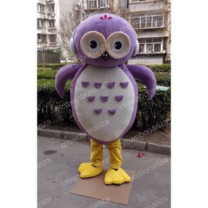 Halloween roxo coruja mascote traje de alta qualidade cartoon anime tema caráter adultos tamanho Natal carnaval festa de aniversário outdoor outfit