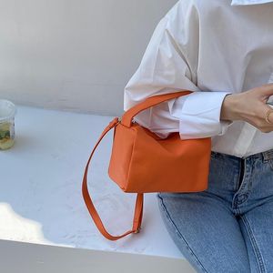 Avondtassen Dames Mini Oranje Handtassen Designer Wristlet Box Bag Lichee PU Lederen Schouder Crossbody Vrouwelijke Casual Portemonnees Sling