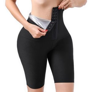 Ter Sauna Pantolon Vücut Şekillendirici Zayıflama Termo Shapewear Şort Bel Eğitmen Karın Kontrol Spor Tayt Egzersiz Takım Elbise 220125