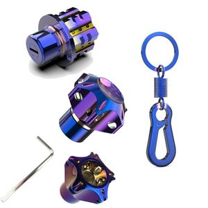 Keychains Universal Motorcycle Keychain Modified Key Cover CNC Bit Pentagonal Hexagonal Head Decorative Ring Car Parts