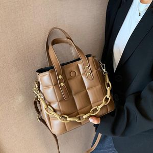 Lattice Chain PU Leather Designer Luksusowe damskie Totes Samica 2021 Małe torba na ramię Crossbody Torebki i torebki