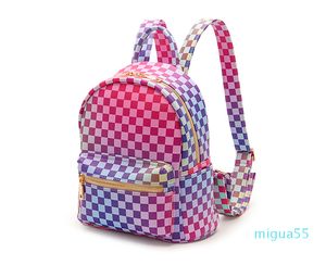 Moda e colorido mochila mochilas mulheres pvc couro impresso schoolbag