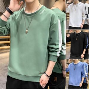 Homem All-Match Sweatshirts Moda Versão Coreana Manga Longa Redonda Pescoço Tops Designer Outono Masculino Novo Casual Loose Sorides