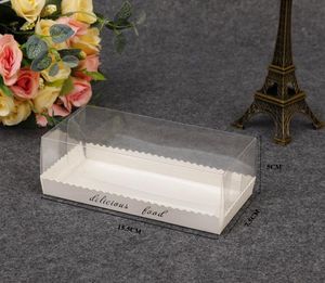 Przenośny Przezroczysty Clear Swiss Roll Box Pudełko do pieczenia Pudełka do pakowania Deserowe Pudełka COOKIES SN2306