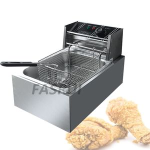 Máquina de profundidade comercial Máquina elétrica Dual Dual Fritador Forno De Aço Inoxidável Frigideira Com Termostato Cestas