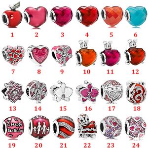 Designer Jewelry 925 Silver Bracelet Charm Bead fit Pandora Love Valentine's Day Love Series Gift Slide Bracelets Beads European Style Charms Beaded Murano