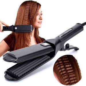 Hair Curlers Straighteners Professional Hair Crimper Corrugated Corn Irons Wave Curler Small Wave Crimping Iron 110-240V Dual Voltage Ceramic Flat Iron T220916