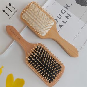 Wood Comb Professional Healthy Paddle Cushion Hair Loss Massage Brush Hairbrush Comb Scalp Hair Care Healthy Wooden Comb 5502 Q2
