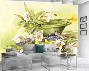 3d tapet vägg marknadsföring vackra och känsliga blommor anpassade romantiska flora dekorativa silke 3d väggmålning tapet