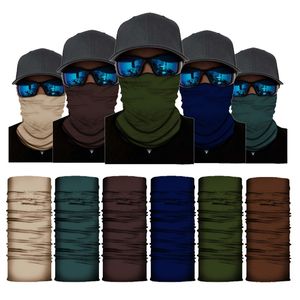 Maski twarzy Soild Colors Style Seamless Bandanas Wielofunkcyjny szalik rowerowy Skull Magic Turban Kobiety Mężczyźni Outdoor Headbands