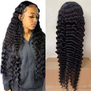 Brazilian Deep Wave Closure Wigs Human Hair for Women 4x4 Lace Wig with Baby Hair Natural Color