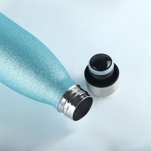 Özel çift duvarlı termos yalıtımlı vakum şişesi paslanmaz çelik su şişeleri spor spor termoslar fincan termokupl LJ201218