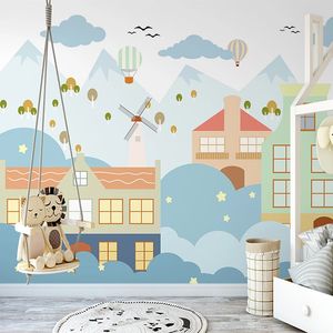 Personalizado papel de parede Photo For Kids quarto Nordic Estilo Ins Casa Pequena Children Bedroom Decor Mural Papel De Parede 3D