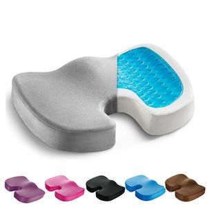 Reise Atmungsaktive Sitzkissen Steißbein Orthopädische Memory Foam Sitz Massage Stuhl Kissen Pad Auto Gel Schwamm U-Form Sitzkissen 201026