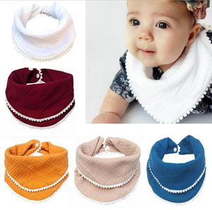 Infant Saliva Towel Baby Dot Lace Printing Bibs Newborn Saliva Cloth Bandana Dribble Bib Scarf Newborn Feeding Baby Bibs Burp Cloths LSK1553