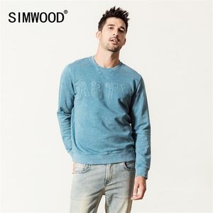 Wholesale hoodie snow resale online - SIMWOOD Hoodies Men Snow Wash Letter Print Vintage sweatshirt Cotton Plus Size Jogger Tracksuits