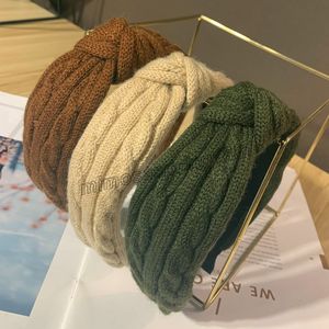 Presente de Natal Vintage Inverno Malha Twist Donut Cabelo Acessórios Para Meninas Mulheres Nó Headband Hairband Opaska do Wlosow