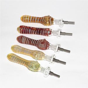 Nectar Kit Glasbong Wasserpfeifen Rauchen mit Titannagel Dab Straw Mini Nector Wax Rigs