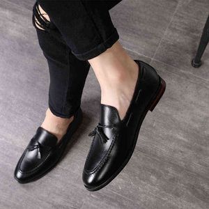 Klänning skor m-anxiu handgjorda mode tofs loafers svart botten läder gentleman stress män företag körning 220223