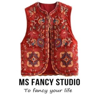 Outono e inverno novo design mulheres bohemian veste veste flor bordado waistcoat retro vintage boho chalecos para mujer 201102