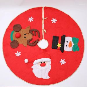 Dekoracje świąteczne jakość drzewa spódnica czerwona bez tkanin Prezenty Sceny z Santa Claus Snowman Elk1