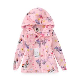 Kinder Frühling Jacken Mädchen Unciorn Windjacke Kinder Mit Kapuze Fleece Regen Mäntel Wasserdichte Outfits Teeangers Mädchen Blazer 201104