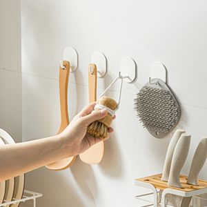 Nytt rostfritt stål enda krok hålfri krok vägg hängande badrum kök metall krok set