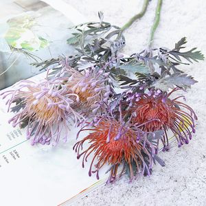 Short Branch Crab Claw 2 Head Planting Needle Cushion Flower Simulation Fake Flower Home Decoration Wedding Photography Set 10pcs CX220212