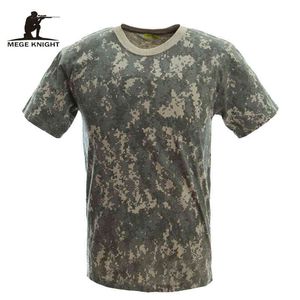 MeGe militär kamouflage andningsbar kamp T-tröja, män sommar bomullst-shirt, armé camo camp tee g1222