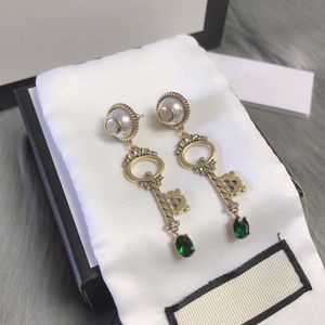 Top Luxury Designer Earrings Dangles for Woman Design Crystal Sparkling Pearl Earrings Fashion Jewelry Supply Wholesale linkA