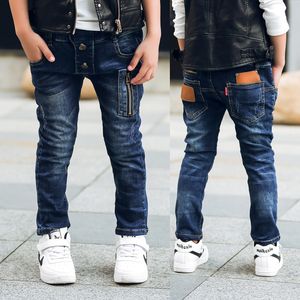Höstvinter bomullsbyxor pojkar jeans overall barn snygga mode byxor penna byxor roupas infantis leggings