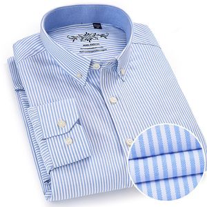 Yeni Bahar Sonbahar Oxford Erkek Gömlek Uzun Kollu Pamuk Rahat Gömlek Katı Ekose Camisa Büyük Boy Camisa Sosyal Masculina LJ200928