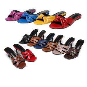 Mode kvinnor dam sandaler svart brun l￤der h￶ga klackar 9 cm skor bianca platta mulor pumpar pumpar med plattform tribute sandaler rem kil slingback