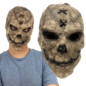 Horror Killer Schädel Maske Cosplay Scary Skeleton Latex Masken Helm Halloween Party Kostüm Requisiten 201026