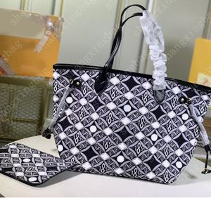 Sacos de compras Mulheres bolsas bolsa bolsa de ombro de alta qualidade denim canvas retalhos cor jacquard tecer interior zipper letra