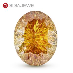 GIGAJEWE Golden Color Oval VVS1 Moissanit Demon Eye Cut Handgefertigter loser Diamant-Test bestandener Edelstein für die Schmuckherstellung