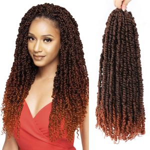 Passion Twist Hair 24-Zoll-Wasserwellen-Häkelhaar Passion Twist-Haar 100 gr./teile lange böhmische gedrehte Häkelhaarverlängerungen synthetische Flechtenhaarverlängerungen LS01