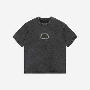 グレーの苦しみの洗濯ロックのロゴプリント特大Tシャツ男性デザイナーTシャツパリブランド夏Tシャツの女性Tシャツ高品質のトップス