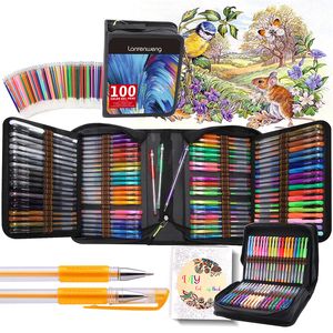 12-120 colori Gel Pen Set Bullet Gel Ink Pen per libri da colorare per adulti Bullet journal Pen Fineliner Drawing Sketch Markers 201202