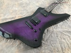 Neue E-Gitarre Großhandel aus China ES 2P Custom Gitarre Lila Flammenahornholz