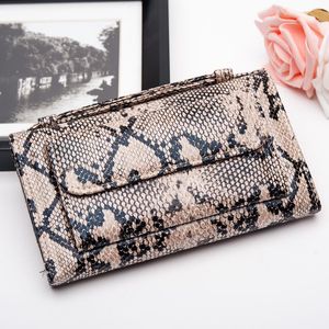 HBP Designers Damen-Clutch aus Leder mit Schlangenmuster und Kette, süße Geldbörse, luxuriöse Damen-Umhängetasche, lange Geldbörse aus Rindsleder