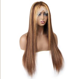 Metuou met en évidence ombre couleur transparent perruques de cheveux humains frontaux dentelle perruque avant vague de corps droite brésilien pour femmes tous âges de à pouces